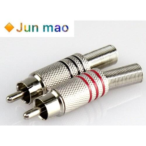 2PCS Lotus RCA plug AV / monitoring / video / audio / connector quincunx RCA connector welding wire type