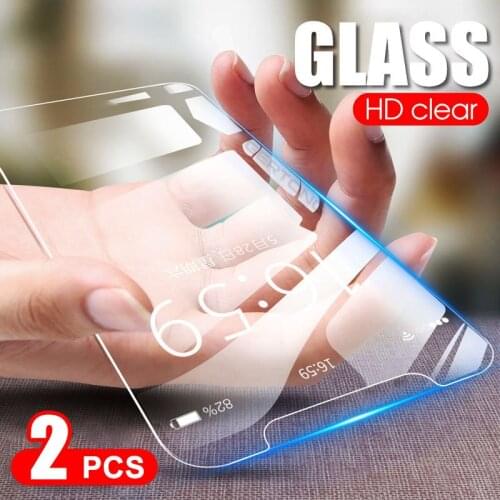 2PCS Screen Protector Clear Glass For iPhone 11 Pro Max XS Max XR X 10 Tempered Glass For iPhone 7 8 Plus 6S 6 Plus 5S 5 SE 4 4S
