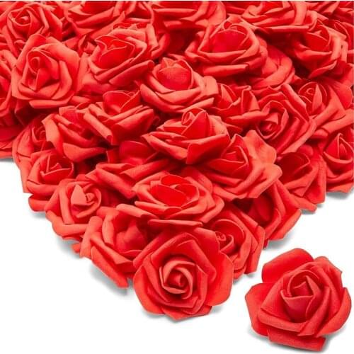 200pcs Rose Flower Heads Artificial Roses for Weddings and Crafts 2 inch