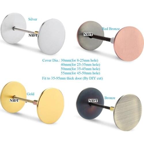 304 Stainless Steel Door Hole Cover Plate Filler Entry Door Security By Covering Unused Hardware Holes Gold Silver Red Bronze
