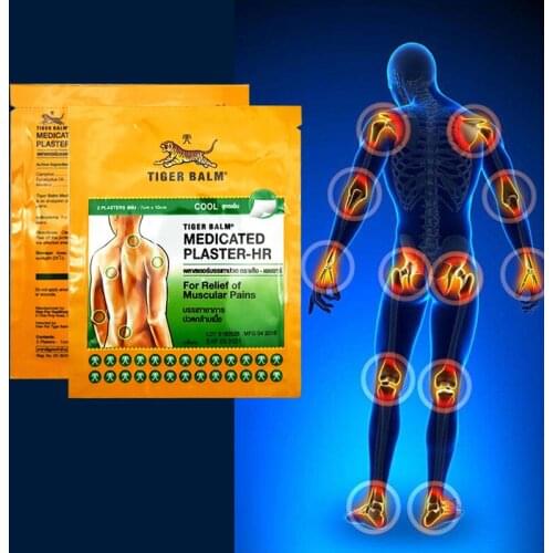 4PCS=2bags Thailand Tiger Balm Patch Cool Cold Pain Relief Plaster Rheumatism Arthritis Joint Treatment Medical Plaster