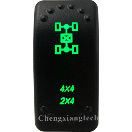 5 Pin On Off SPST Car Boat Rocker Switch -4x4/2x4 - Green Led Light- for 4x4 Carling Narva Caravan Marine 12v 24v