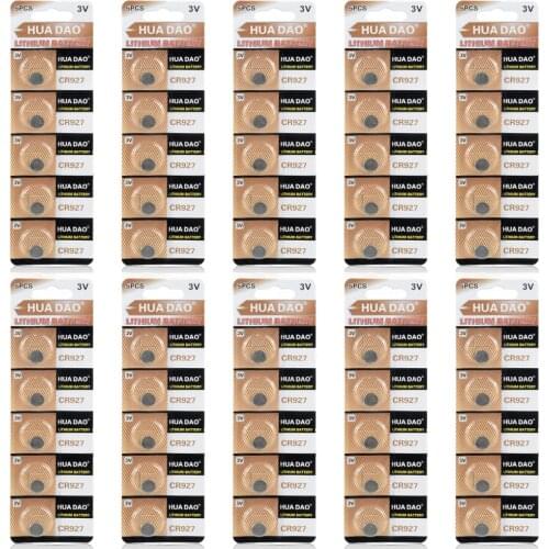 50pcs 3V CR927 927 DL927 BR927 BR927-1W CR927-1W ECR927 5011LC KCR927 LM927 Watch Button Coin Cells Lithium Li-ion Battery