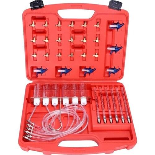 6 Cylinde Diesel Injector Flow Meter Adaptor Set Common Rail Leak Off Tester Kit