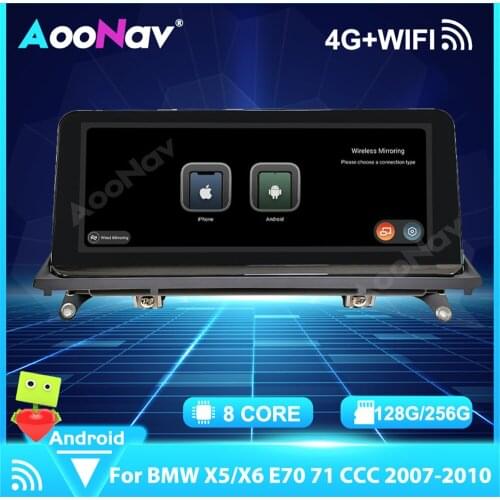 12.3" 8Core 256G Android 11.0 Car Multimedia Radio For BMW X5/X6 E70/71 2007 2008 2009 2010 System GPS Navigation Stereo Reciver