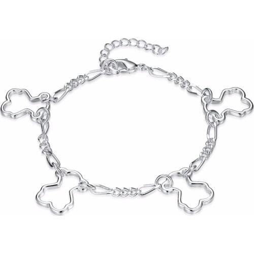 Hot new style 925 sterling silver bracelet creative hollow geometric bracelet European style fashion accessories free shipping