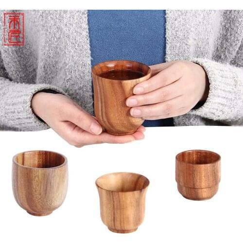 Wooden Handmade Cup Natural Spruce Wood Cups Beer Tea Coffee Milk Water Cup Wine Cup Heat Insulation cup Kitchen Bar Drinkware