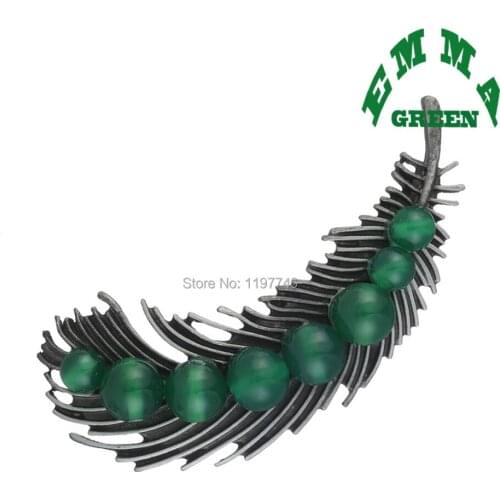 Elegant Pearl Feather Brooch Banana Leaf Multicolor Enamel Pin Metal Vintage Jewelry Corsage For Wedding Party Banquet New 2019