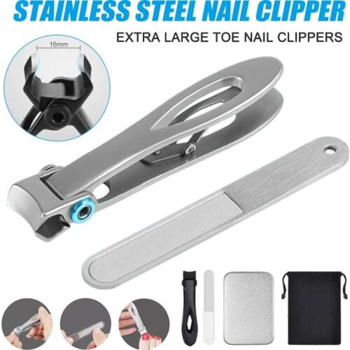 Ergonomic Toe Nail Clippers for Thick Nails Heavy Duty Trimming for Men Seniors Adults Nail Files Clipper Set With Metal Box