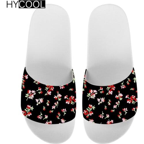 HYCOOL 3D Floral Pattern Flower Printed Female Slippers Girl‘s Bathroom Home Childrens Sandals Summer Soft Flip Flop