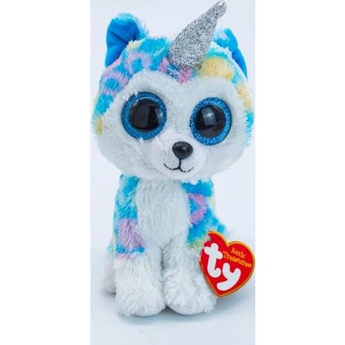 New 6 ‘’15CM Ty Beanie Stuffed Animal Glitter Big Eyes Helena the Dog With Horn Cute Plush Toys Doll Boys Girls Birthday Gift