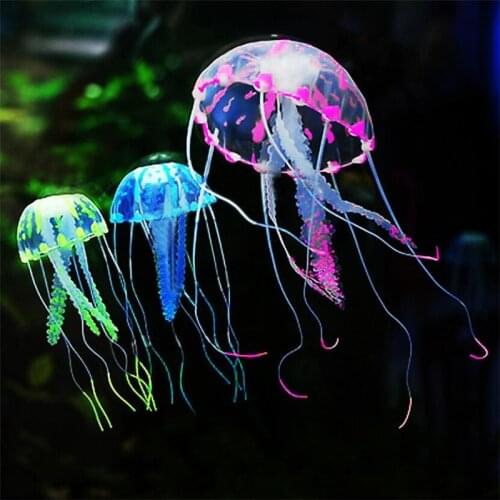 Swim Glowing Effect Artificial Jellyfish Aquarium Decoration Fish Tank Underwater Live Plant Luminous Ornament Aquatic Landscape