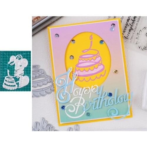 YaMinSanNiO Cake Ballon happy birthday Metal Cutting Dies For DIY Scrapbooking Embossing Paper Card Photo Album Making Craft New