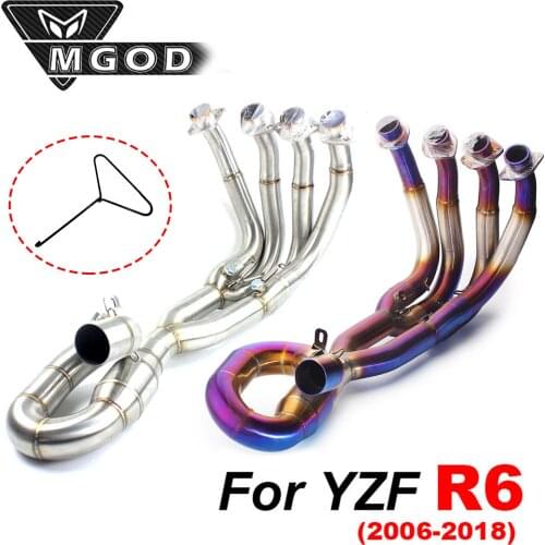 YZF-R6 2006-2018 Motorcycle Modified Exhaust Muffler Front Header System Escape Moto Full Link Pipe For Yamaha YZF R6 Elbow Bike