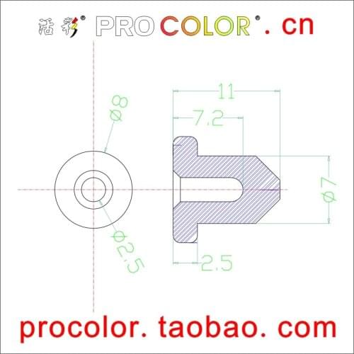 OEM Custom made big button switch waterproof rubber cap button round black rubber flashings for 7mm 17/64" silicone stopper Hole