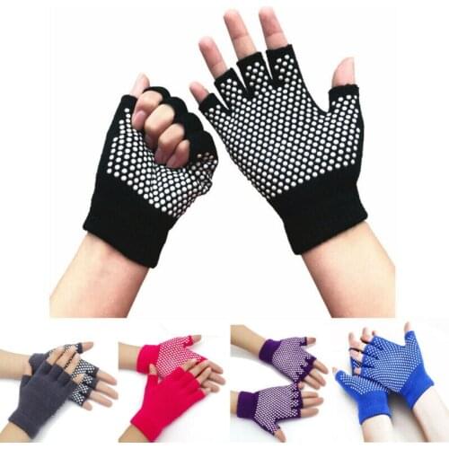 New Women Gloves Gym Body Building Training Sports No-slip Yoga Pilates Gloves Workout Sports Patchwork Fingerless Home 2020