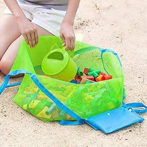 Outdoor childrens beach toys fast storage bag sand digging tools sundries storage mesh bag large size
