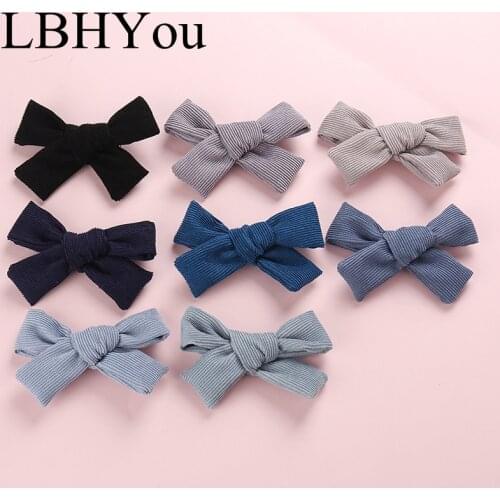 20pcs/lot Baby Girls Hand Tie Nylon Headbands,One Size Fit Most School Girls Corduroy Bows Nylon Head Wraps Soft Headwraps