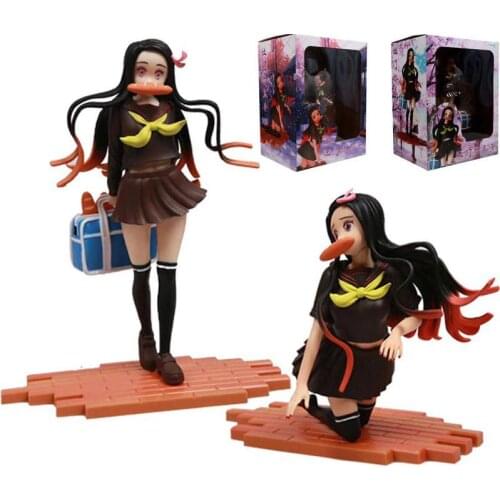 Devils Blade Anime Figure Kamado Nezuko School Uniforms Ver. Demon Slayer Kimetsu No Yaiba Action Figure Scene Model Decor Toys