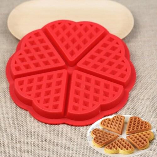 5-Cavity Heart Shape Silicone Mould Muffin Baking Mould Fondant Cake Pizza Decorating Tools DIY Biscuits Silicone Molds