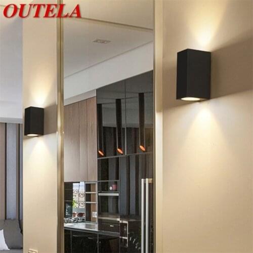 OUTELA Modern Outdoor Sconce Aluminum LED Patio Wall Light Waterproof Creative Decorative For Bedroom Living Room Stairway