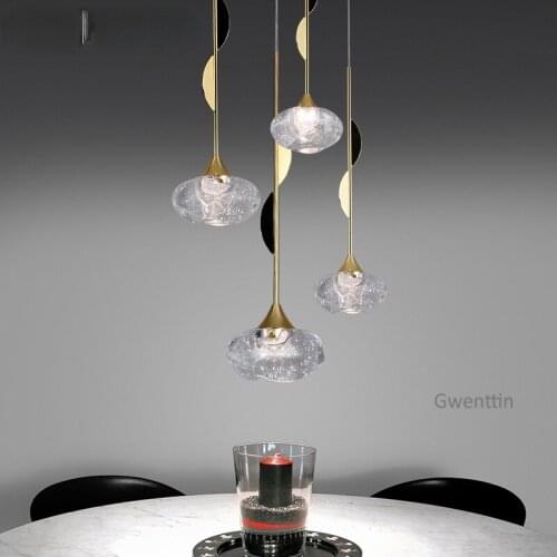 Modern Bubble Crystal Pendant Lights Led Gold Hanging Lamp Living Room Kitchen Lighting Fixtures Suspension Luminaire Loft Decor