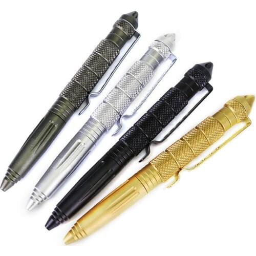 Tactical Pen Multipurpose Self Defense Pen Stick Glass Breaker Aluminum Alloy EDC Outdoor Survival Tool Writing Ballpoint Pen