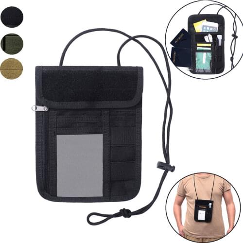 1000D Outdoor Anti-Theft Card Phone Storage Bag Passport Key Holder Wallet Neck Lanyard Camping Running Sports Bag EDC Pouch