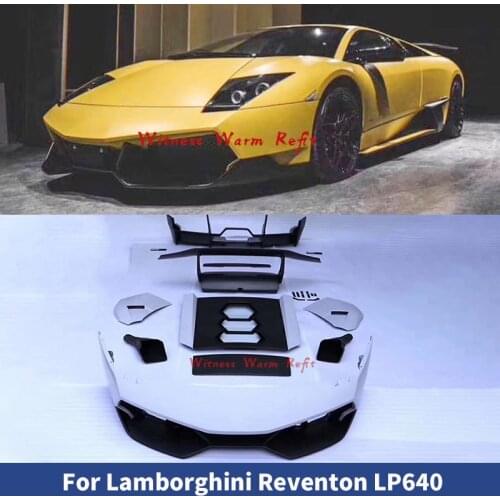 High Quality FRP Fiberglass Body Kit Front Bumper Rear bumper Rear Spoiler Wing For Lamborghini Reventon LP640 upgrade LP670