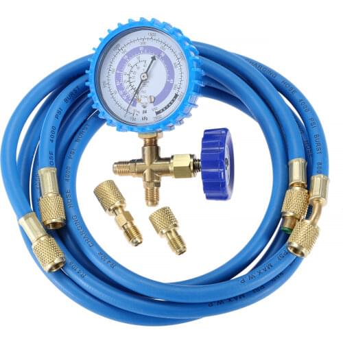 R410A R134A R502 R22 R12 R404A Refrigerant Charging HoseHose AC Charging Testing Kit w/1/4" Male to 1/2" Female Tank Adapter