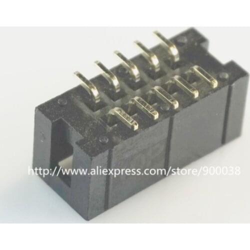 10 Pcs SMT 2.54mm 2x5 Pin 10 P shrouded Box header IDC Socket straight Male 2 rows 2.54 SMD PCB reflow solder