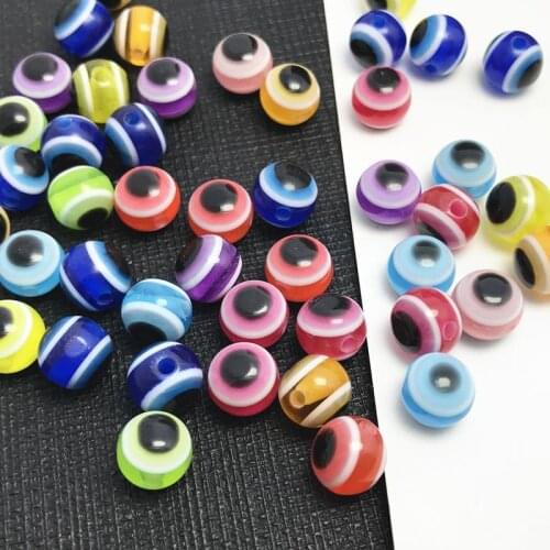 1000PCS 4mm 5mm 500pcs Mixed Colorful Beads Round Evil Resin Eye Beads Spacer Beads Jewelry Fashion DIY Bracelet Making Gifts