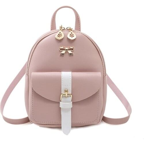 2021 Womens Mini Backpack Luxury PU Leather Kawaii Backpack Cute Graceful Bagpack Small School Bags for Girls Bow-knot