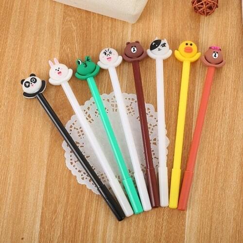 24 PCs Cartoon Scarf Animal Gel Pen Cute Learning Stationery Ball Pen Creative Office Supplies Signature Pen