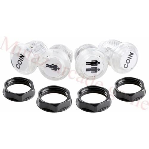 28mm Arcade Start Button 1P 2P COIN Logo illuminated Push Button 5V LED With Microswitch Arcade Machine PC Controller