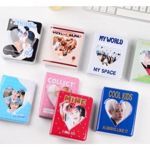 3Inches Cartoon Album Holds PVC Hollow Love Heart Model Photo Holder Photo Album 3 Plug-in Letters Business Card Bag Card Holder