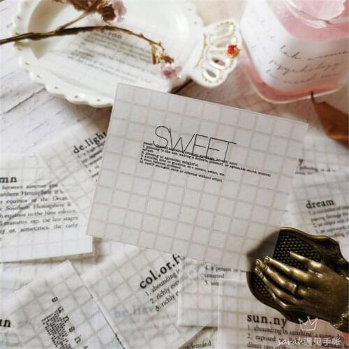 32 Pcs Retro English Letter Sulfuric Acid Paper Material Decorative Stickers Diy Diary Scrapbooking Stationery Journal Stickers