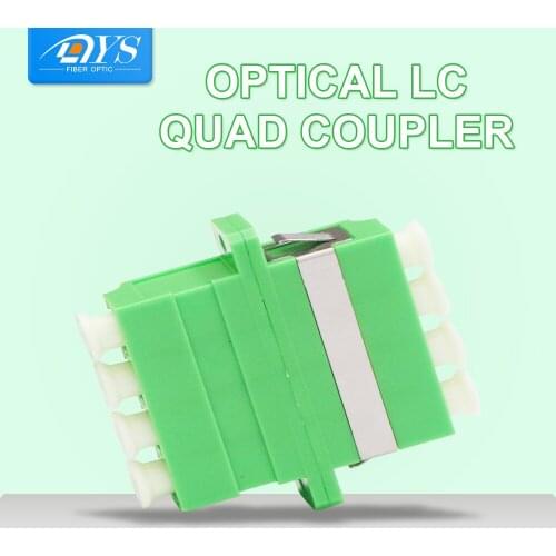 50PCS Fiber Optic LC Quad 4 core Single mode Plastic Fiber Optic Adapter FTTH LC-LC Connector Couplers