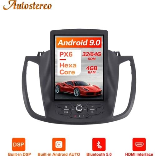 Android 9 128 For Ford KUGA 2013-2019 Tesla Radio Car GPS Navigation Head Unit Multimedia Player Radio Tape Recorder Auto Stereo