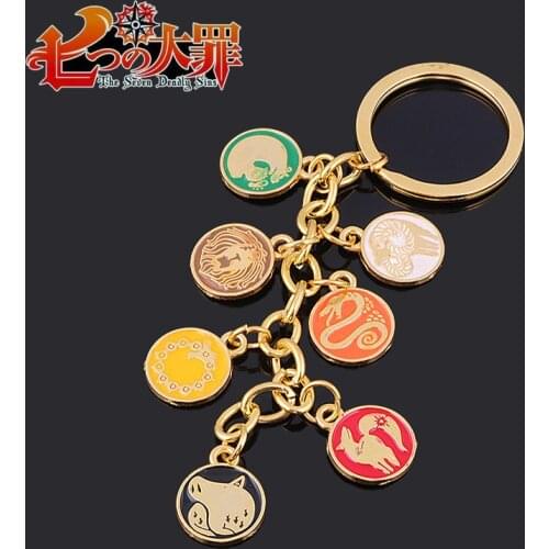 Anime The Seven Deadly Sins Key Chain Meliodas Escanor Nanatsu no Taizai Dragon Lion Boar Goat Fox Protagonist Tattoo Keychain