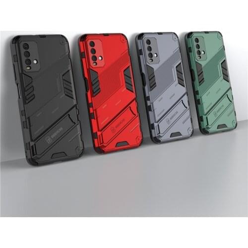 Fashion Holder Case For Redmi 9T Cover For Redmi 9T Capas Hard Punk Shockproof Kickstand Back Cover For Redmi 9 9A 9C 9T Fundas