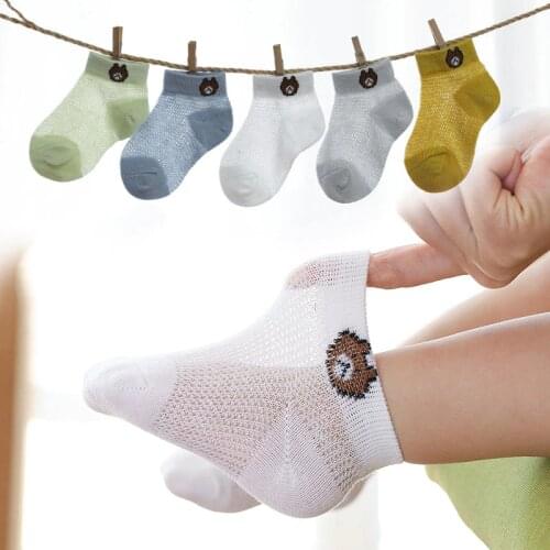 Childrens socks spring summer thin mesh breathable boy cartoon socks baby cotton socks