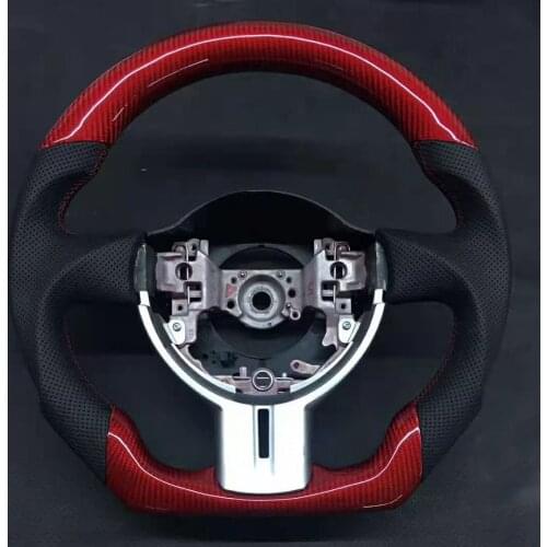 Racing Cuatomized Gloss Carbon Fiber Sports Steering Wheel Alcantara Leather compatible for SUBARU BRZ Toyota 86 2013-2014