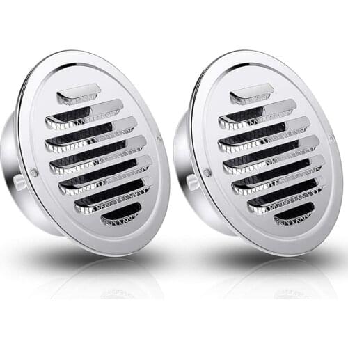 Hot Stainless Steel Exhaust Port Round Louver Grille Cover Wall Wind Vent with Screen Mesh Suitable for Wall and Ceiling