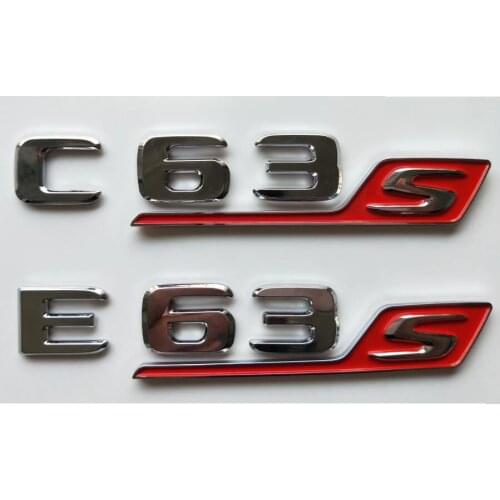 Chrome Letters C63s E63s S Trunk Emblems Badges C63 E63 S Emblem for Mercedes Benz AMG