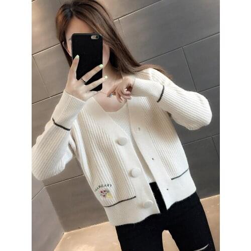 Spring clothing 2021 new womens sweater loose and versatile spring and autumn popular knitted cardigan womens fashion