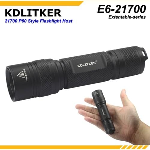 KDLITKER E6-21700 P60 Flashlight Host - Black (1 pc)