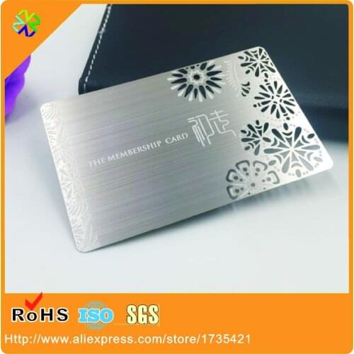 China wholesale custom cheap high quality engraved brushed metal business cards with wire drawing effect