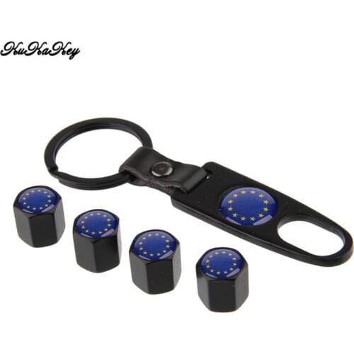 Car Tire Wheel Valve Caps With Key Ring Keychain Tyre Valve Dust Caps For Porsche Cayenne 958 Macan 911 Panamera 996 991 987 997