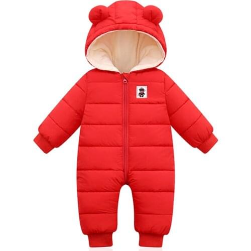 Newborn Rompers 2020 Winter Toddler children Hooded Thick down Cotton Outfit Girls Infants cashmere Jumpsuit Kids Boys Costume